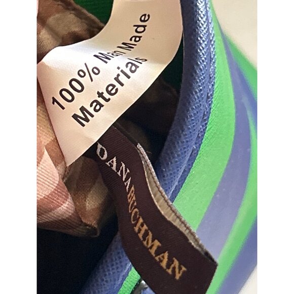 Dana Buchman Womens Blue Green Striped Tote Bag Large Handbag Shoulder Purse - Picture 12 of 16